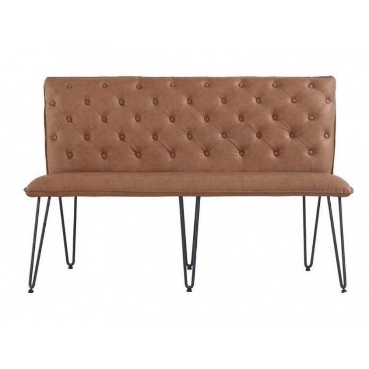Metro Industrial Furniture Tan Leather, Leather Studded Furniture