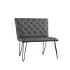 Metro Industrial Furniture Grey Leather Studded Back Bench 90cm