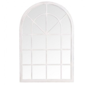 Florence Furniture White Small Arched Window Mirror