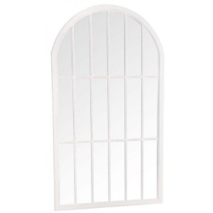 Florence Furniture White Large Arched Window Mirror