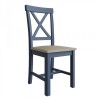 Wittenham Blue Painted Furniture Cross Back Dining Chair