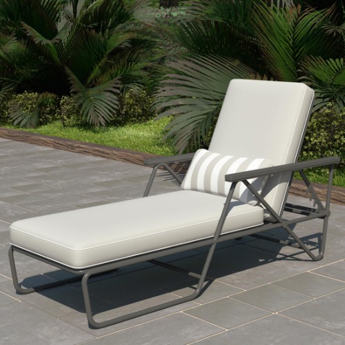 Novogratz Furniture Connie Outdoor Grey Multi Position Sun Chaise Lounger with Cover