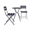 Cosco Outdoor Living Navy Metal Bistro Set with Metal Fixed Round Table and 2 Folding Chairs