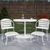 Cosco Outdoor Living Metro Retro White 5 Piece Steel Patio Nesting Bistro Set with 2 Chairs, 2 Ottomans & Table