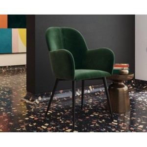 Fitz Upholstered Furniture Green Velvet Accent Chair