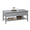 Franklin Wooden Furniture Grey Coffee Table with 2 Drawers