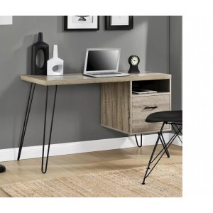 Alphason Furniture Landon Office Furniture Distressed Grey Oak Retro Laptop Desk