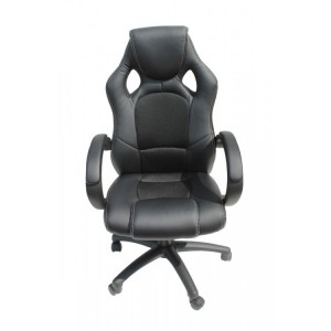 Alphason Furniture Daytona Black fabric insert Faux Leather Racing Chair