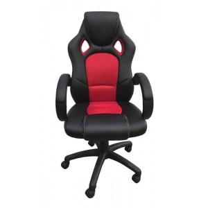 Alphason Furniture Daytona Red fabric insert Faux Leather Racing Chair