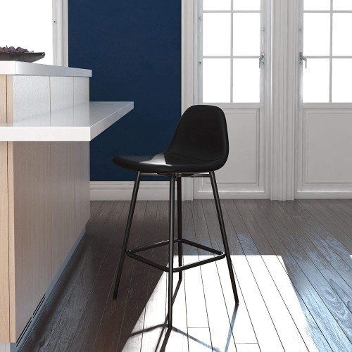 Alphason Furniture Calvin Black Upholstered Counter Stool