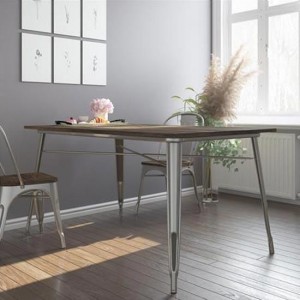 Fusion Metal Furniture Black Rectangular Dining Table