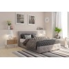 Rose Furniture Grey Linen Upholstered Double Bed with Storage