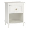 Piper Wooden Furniture Cream Nightstand With Drawer