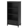 Piper Wooden Furniture Black Bookcase With Drawer