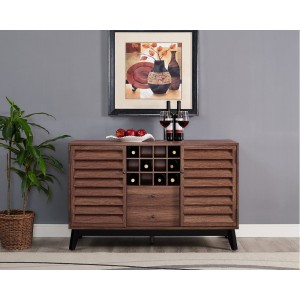 Vaughn Wooden Furniture 4 Shelves 2 Doors Wine Cabinet