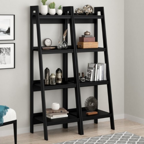Lawrence Wooden Furniture 4 Shelf Ladder Bookcase Bundle