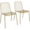 Porthcawl Metal Furniture Gold Wire Dining Chairs in Pair