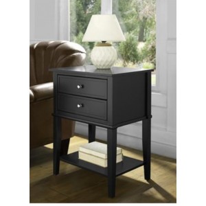 Franklin Wooden Furniture Black Accent Table with 2 Drawers
