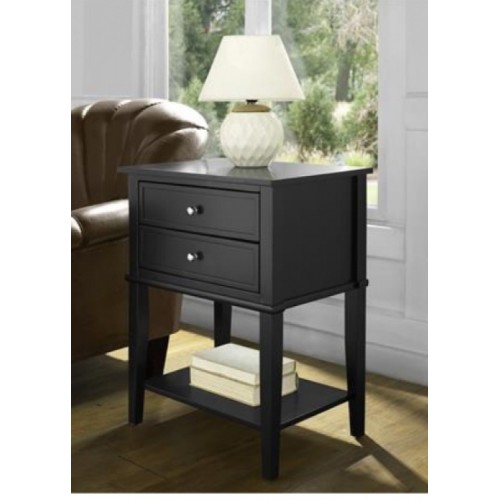 Franklin Wooden Furniture Black Accent Table with 2 Drawers