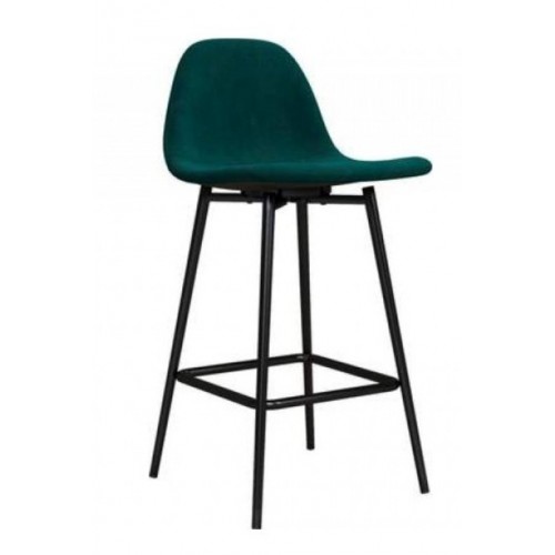 Alphason Furniture Calvin Velvet Green Upholstered Counter Stool