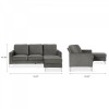 Alphason Furniture Chapman Grey Velvet L Shaped Corner Sofa