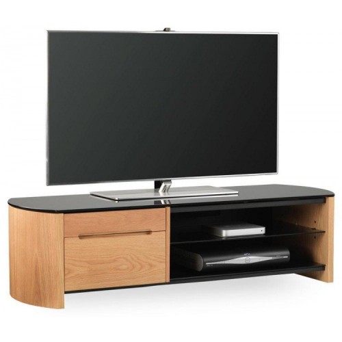 Alphason Wooden Furniture Finewoods Cabinet TV Stand for up to 60" in Light Oak