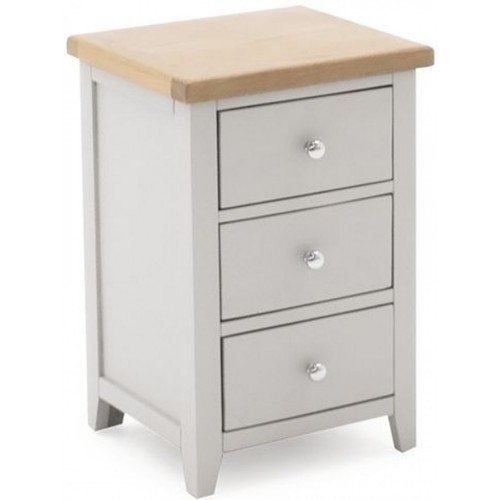 Vida Living Furniture Ferndale Grey Painted 3 Drawer Bedside Cabinet