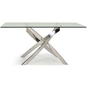 Vida Living Kalmar Glass & Steel Furniture 160cm Dining Table