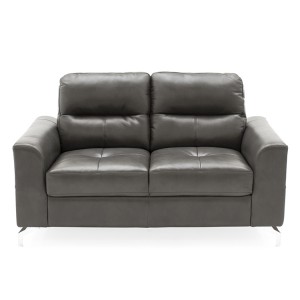 Vida Living Furniture Tanaro Grey Leather 2 Seater Sofa