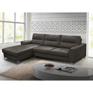 Vida Living Furniture Tanaro Grey Leather Left Hand Corner Sofa Group