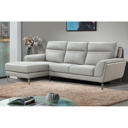 Vida Living Furniture Vitalia Light Grey Leather Left Hand Corner Sofa Group