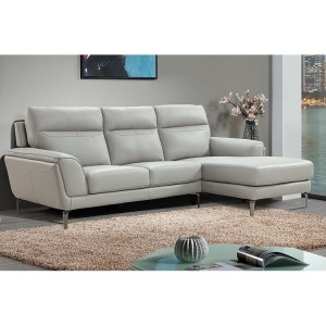 Vida Living Furniture Vitalia Light Grey Leather Right Hand Corner Sofa Group