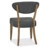 Bentley Designs Ellipse Rustic Oak Furniture Dark Grey Fabric Upholstered Chair (Pair)