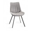 Bentley Designs Hirst Grey Painted Tempered Glass Dining Table With 6 Fontana Grey Velvet fabric chairs