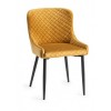 Bentley Designs Ramsay Rustic Oak Effect Melamine 6 Seater U Leg Dining Table With 4 Cezanne Mustard Velvet Fabric Chairs