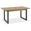 Bentley Designs Indus Rustic Oak 6-8 Seater Dining Table with 6 Lewis Petrol Blue Velvet Cantilever Chairs