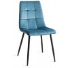 Bentley Designs Martini Clear Tempered Glass 6 Seater Dining Table With 6 Mondrian Petrol Blue Velvet Fabric Chairs