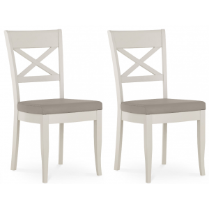 Montreux Soft Grey Painted Furniture Cross Back Chair Pair 