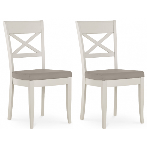 Montreux Soft Grey Painted Furniture Cross Back Chair Pair