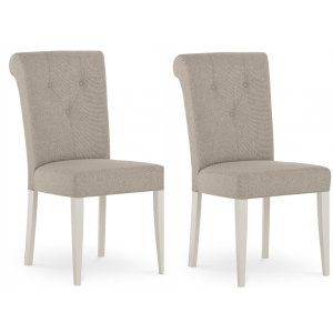 Montreux Soft Grey Painted Furniture Upholstered Fabric Chair Pair 