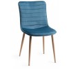 Bentley Designs Eriksen Furniture Petrol Blue Velvet Fabric Chairs Pair