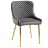 Bentley Designs Cezanne Furniture Grey Velvet Matt Gold Plated legs Fabric Chairs