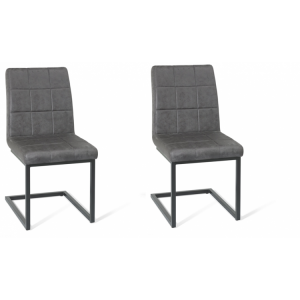 Bentley Designs Lewis Furniture Distressed Dark Grey Fabric Chairs