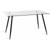 Bentley Designs Martini 6 Seater Dining Table With 4 Mondrian Dark Grey Faux Leather Chairs