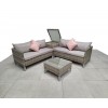 Signature Weave Garden Furniture Lucy Grey Corner sofa with Storage Box Table