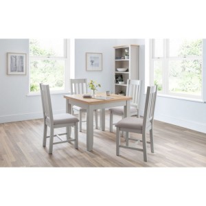 Julian Bowen Painted Furniture Richmond Grey Flip Top Dining Table With 4 Dining Chairs