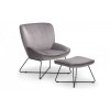 Julian Bowen Furniture Mila Grey Velvet Accent Chair and Stool