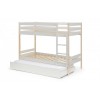 Julian Bowen Furniture Nova White and Pine Single 3ft Bunk Bed with 2 Comfy Roll Mattress