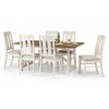Julian Bowen Pembroke Oak Top Dining Table with 6 Ivory Slat Dining Chair