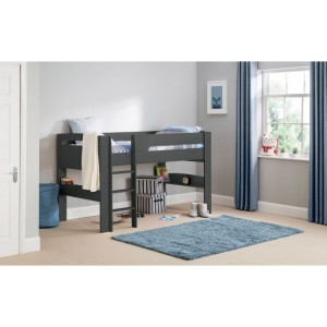 Julian Bowen Furniture Pluto Anthracite 3ft Midsleeper Bed with Shelves
